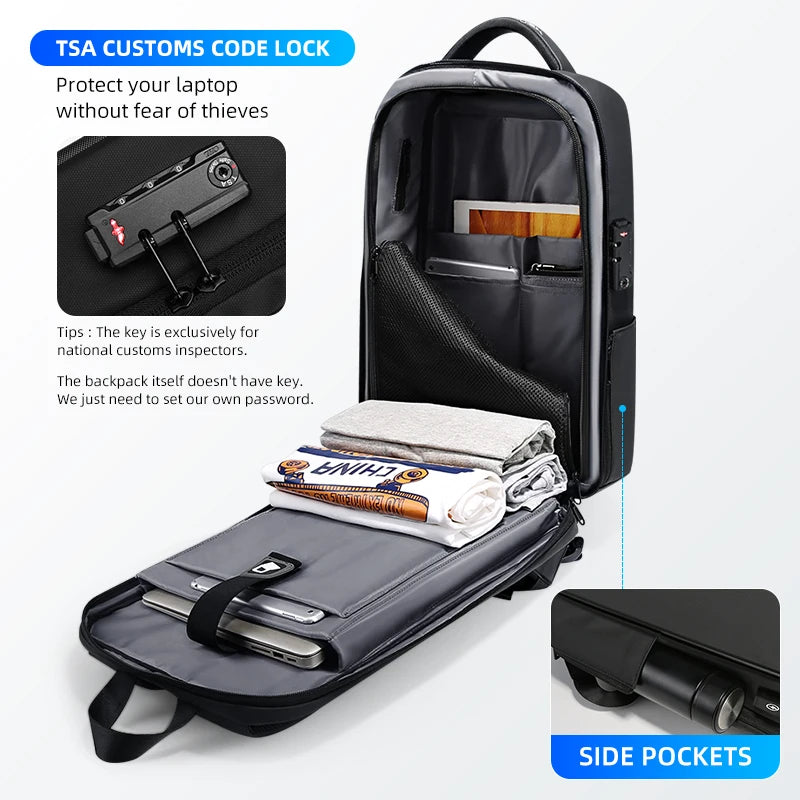Expandable Laptop Backpack With USB Port – Water-Resistant Business Travel Bag