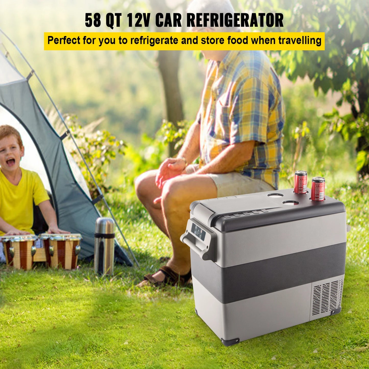SucceBuy 20L–55L Portable Car Refrigerator Freezer – 12/24V Compressor Cooler With App Control