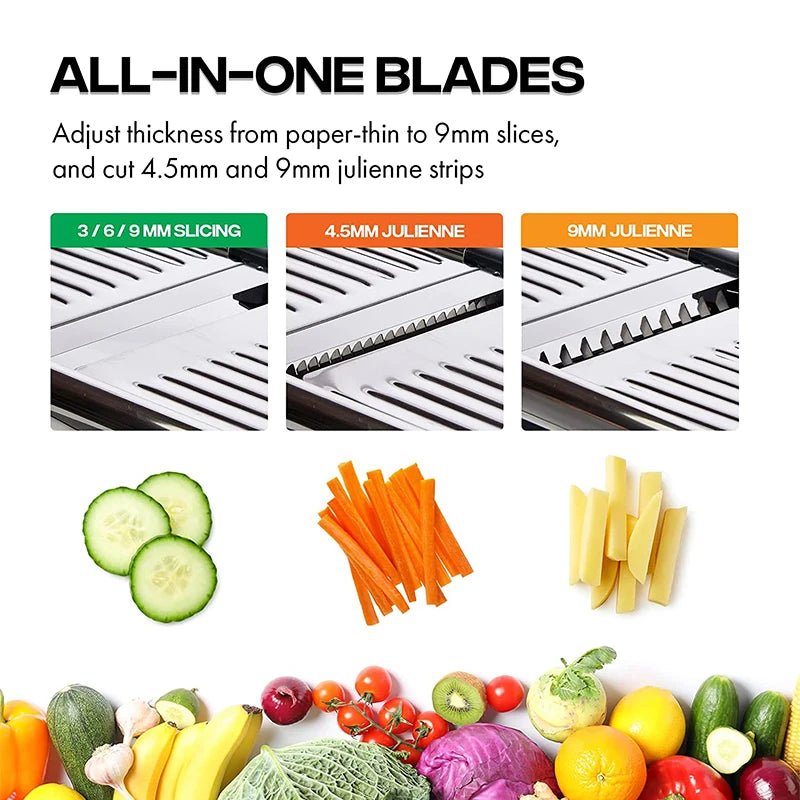 LMETJMA Adjustable Stainless Steel Mandoline Slicer – Model JT213 - Goodify Mart