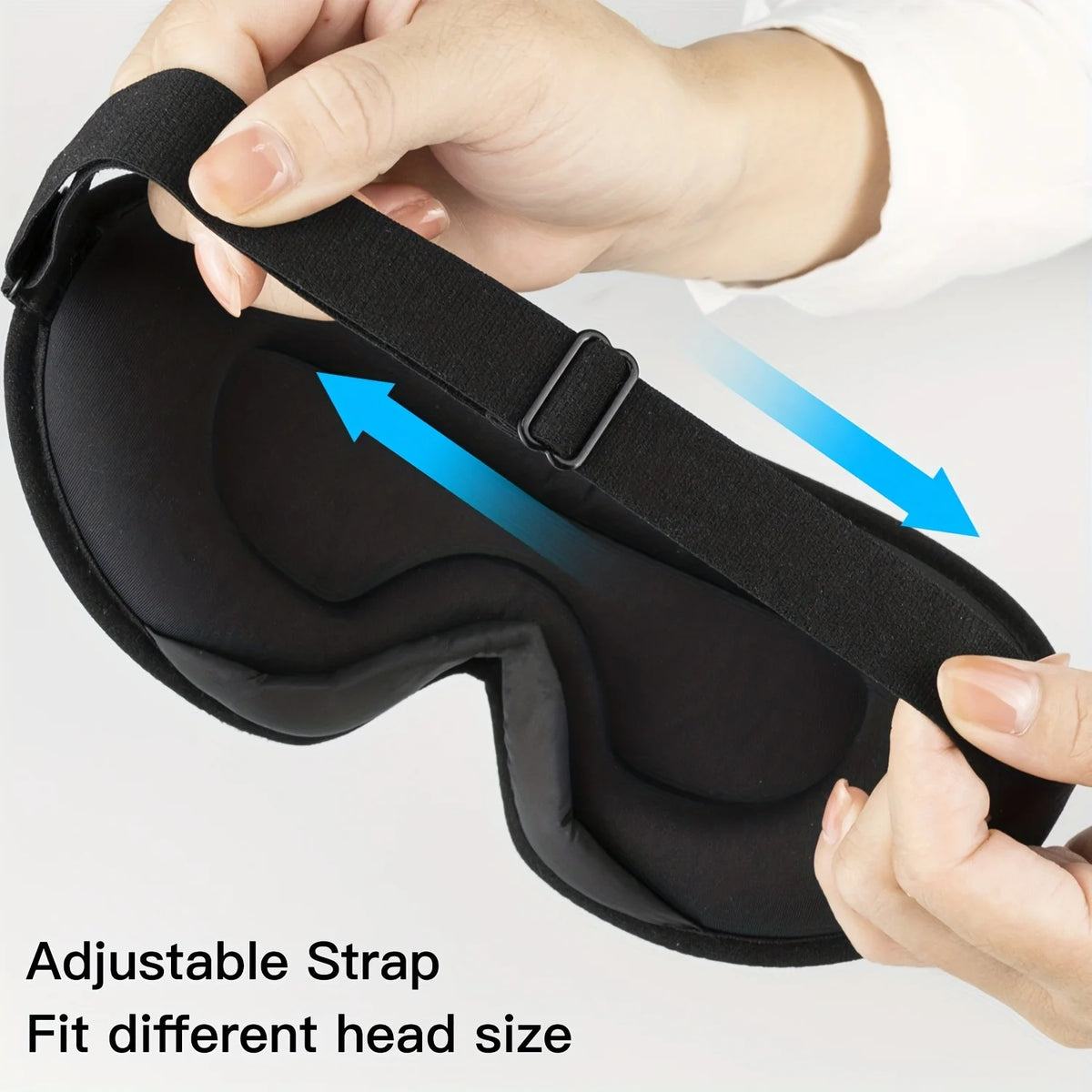 3D Cotton Blackout Sleep Mask With Earplugs – Eyelash-Friendly Adjustable Travel Eye Mask
