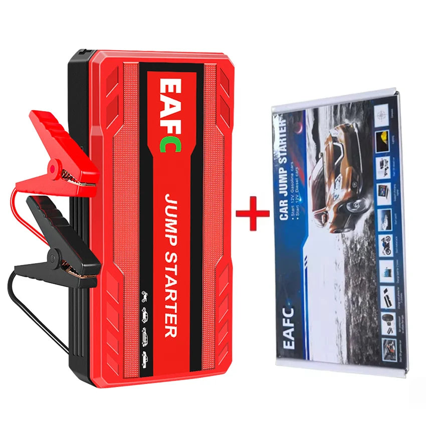 EAFC 12V Portable Car Jump Starter – 600A–2000A Battery Booster With Power Bank & LED Light