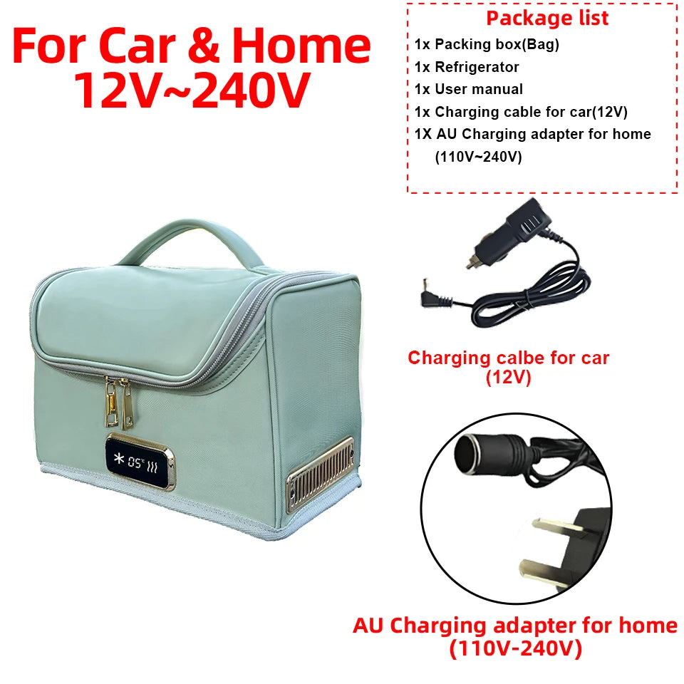 E-ACE R16G 4L Portable Electric Cooler & Warmer Bag – 12V Car Food and Drink Carrier