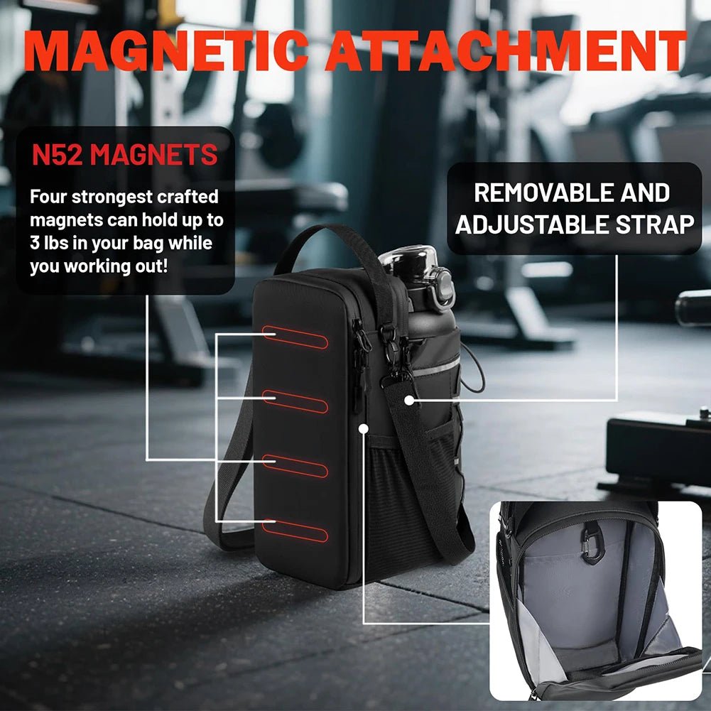 Magnetic Gym Water Bottle Bag – Crossbody Fitness Pouch with Bottle Holder & Phone Pocket - Goodify Mart