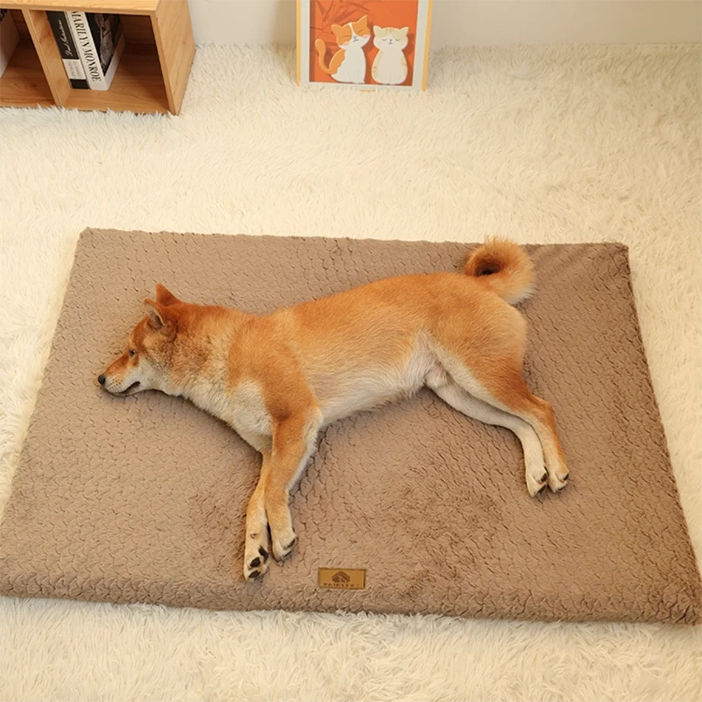 3D Foam Dog Bed With Washable Faux Fur Cover & Non-Slip Base