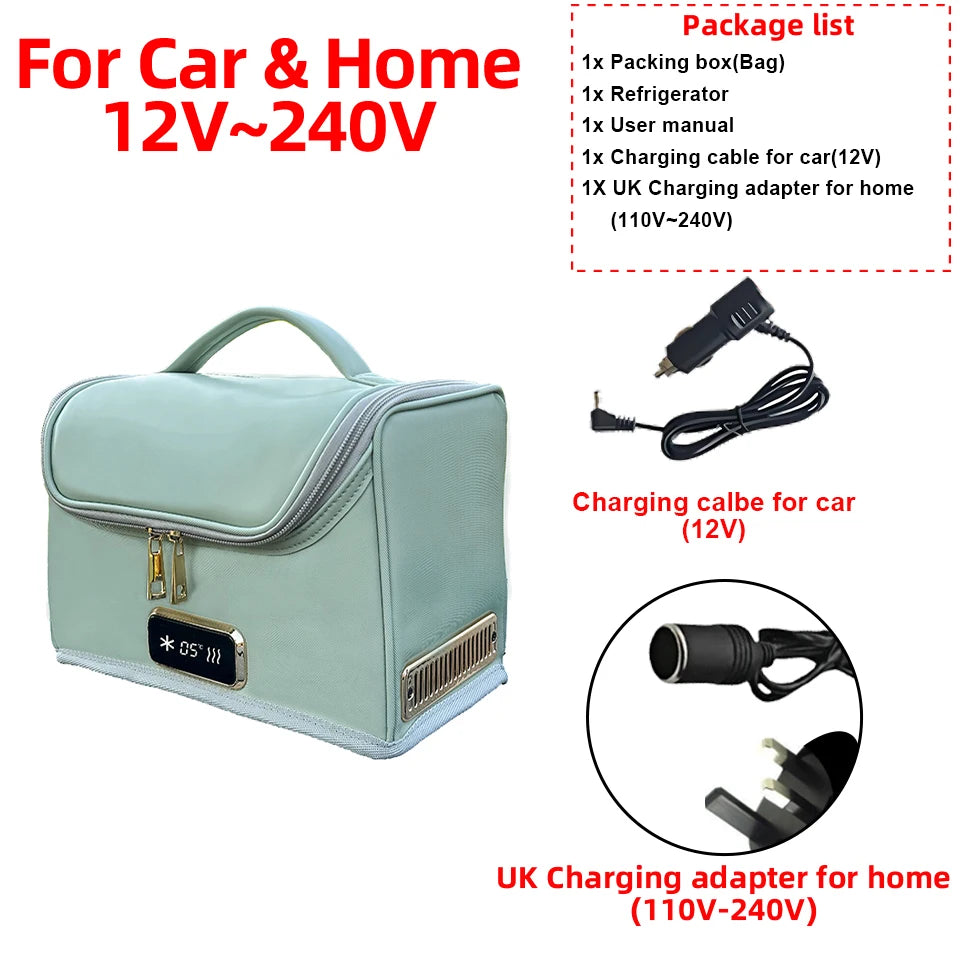 E-ACE R16G 4L Portable Electric Cooler & Warmer Bag – 12V Car Food and Drink Carrier