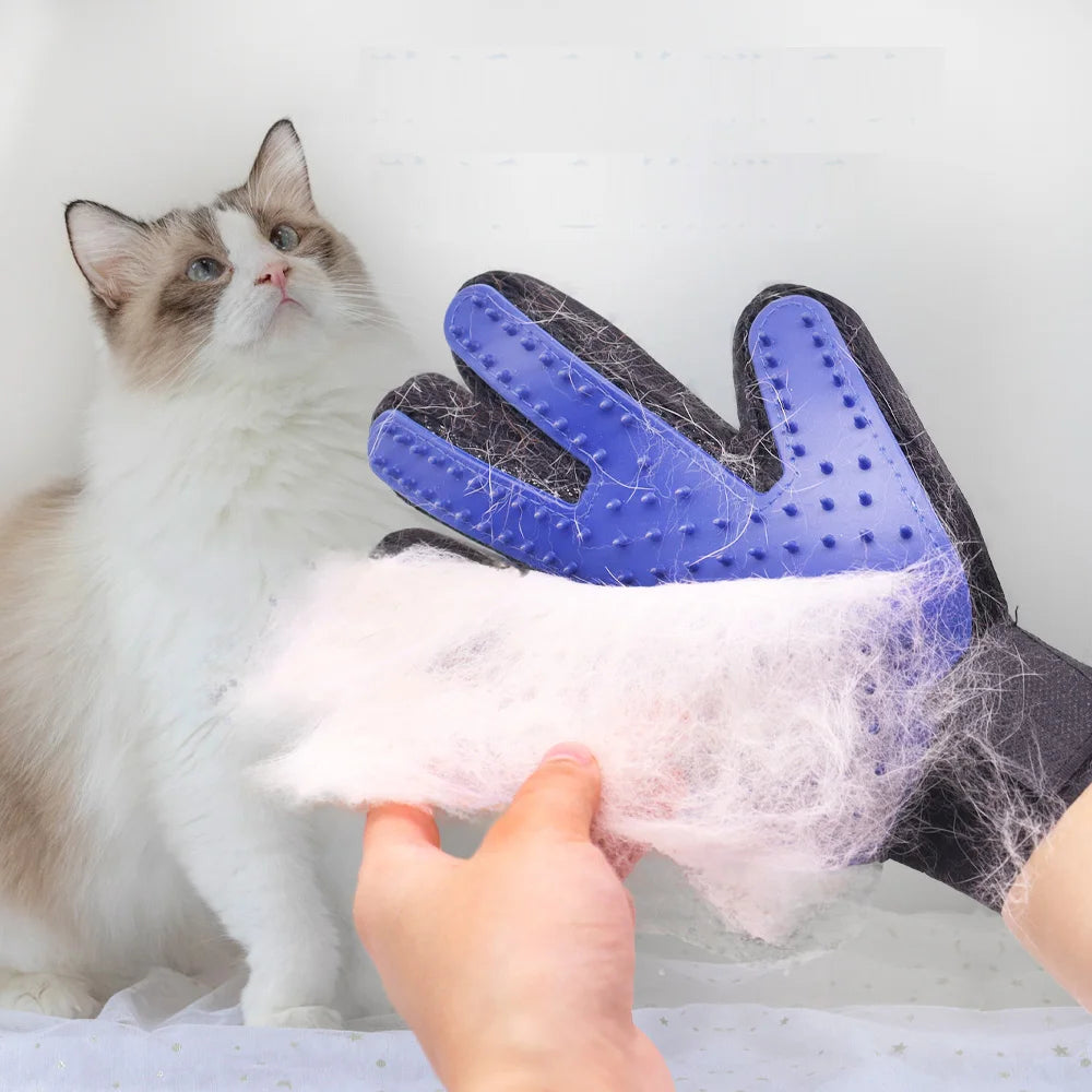 Pet Grooming Glove – Cat & Dog Deshedding Brush for Hair Removal, Bathing & Massage