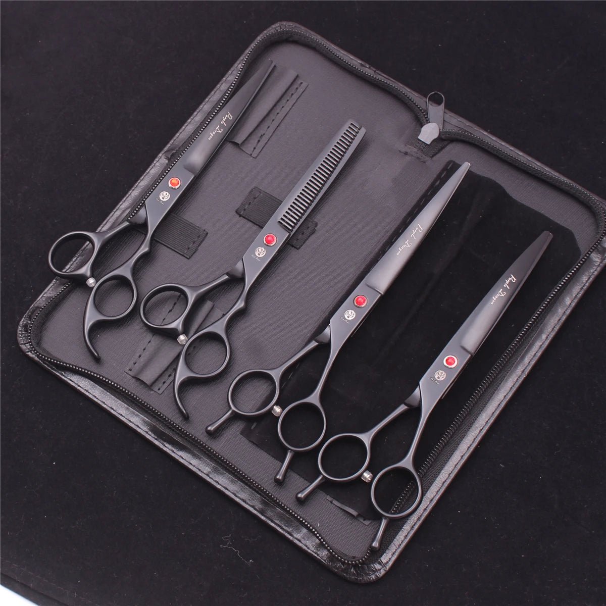 Purple Dragon Professional Dog Grooming Scissors Kit – 6.5” & 7” Japan 440C Stainless Steel Shears Set (Z3002) - Goodify Mart
