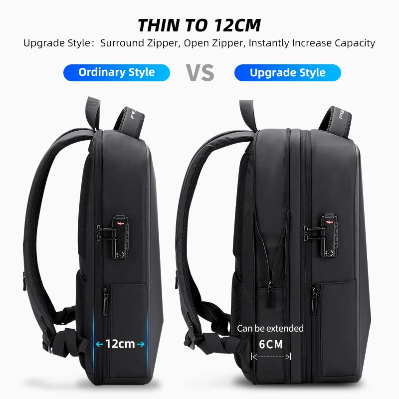 Expandable Laptop Backpack With USB Port – Water-Resistant Business Travel Bag