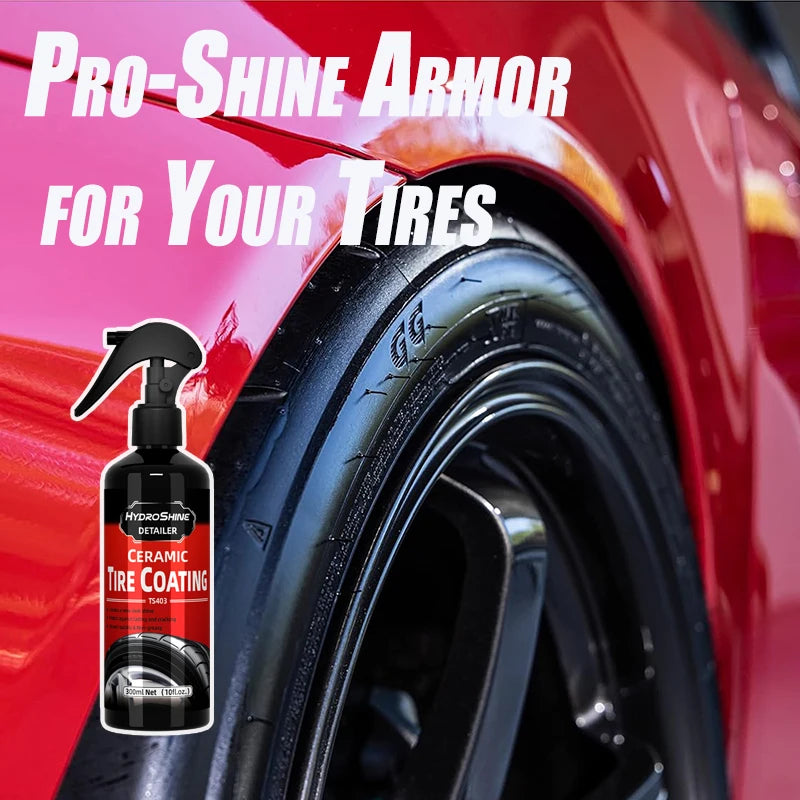 Hydroshine Ceramic Tire Shine Spray – Hydrophobic Tyre, Rubber & Plastic Restorer