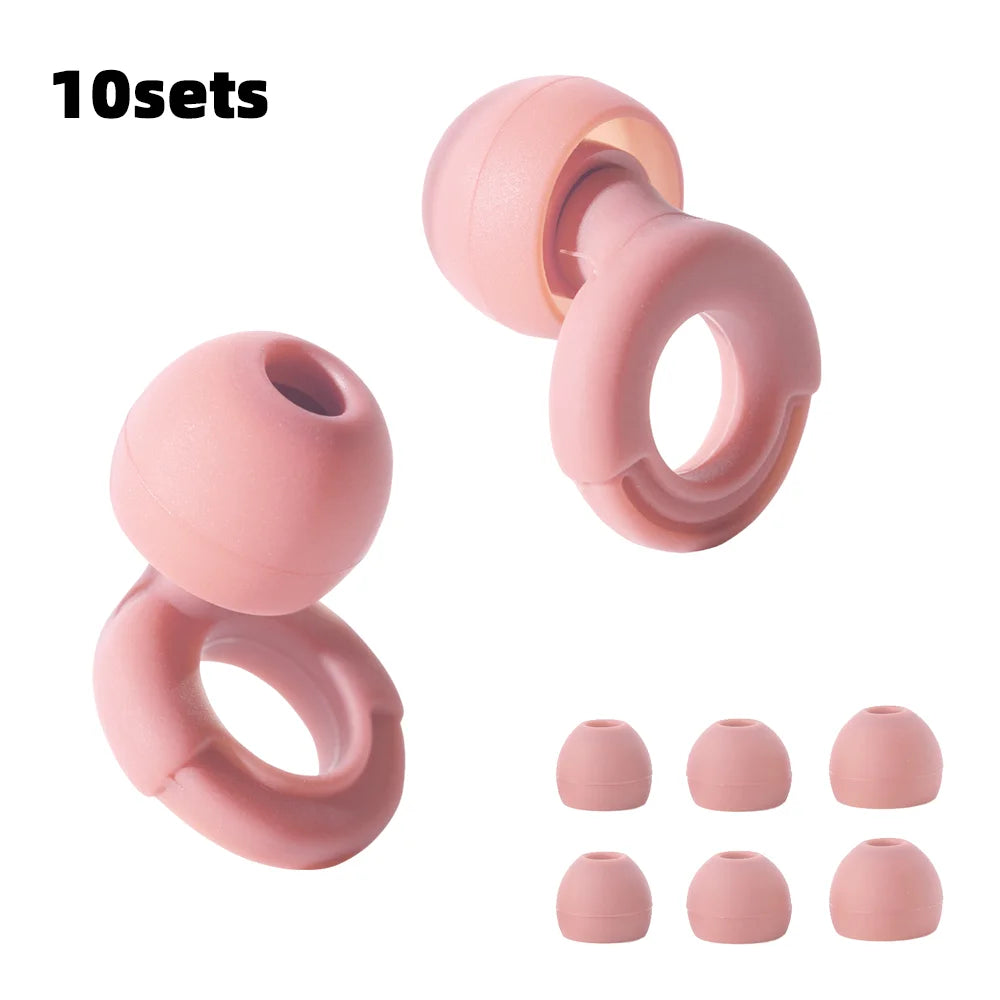 Reusable Silicone Noise-Reducing Earplugs – 4 Sizes for Sleep, Swimming and Travel
