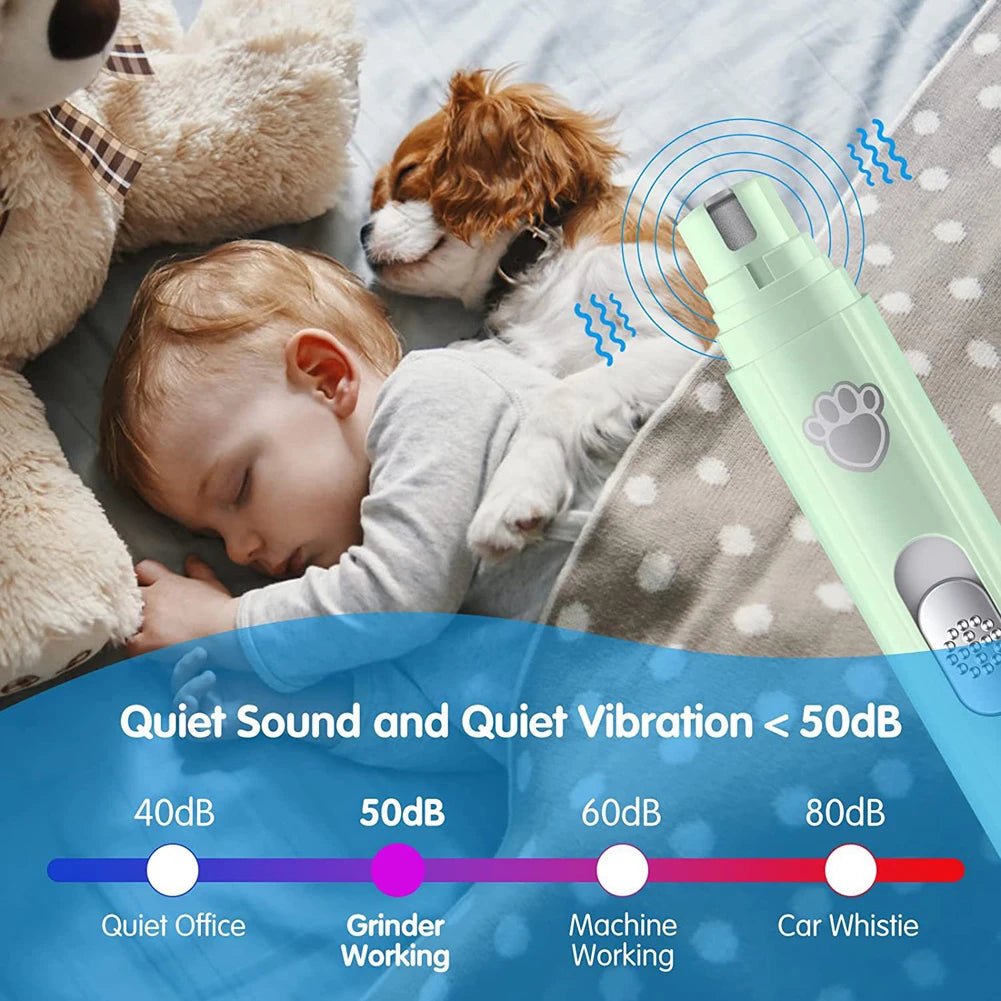 Shunmaii Electric Dog Nail Grinder – USB Rechargeable Pet Nail Trimmer with LED Light & 2 Speed Settings - Goodify Mart