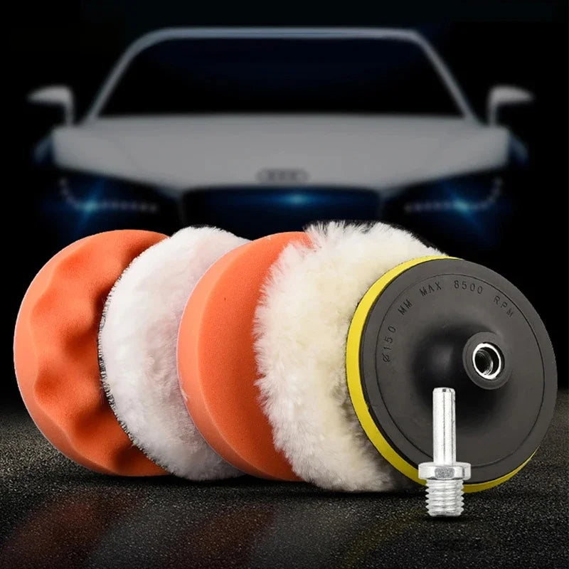 6-Piece Car Polishing Sponge Pad Kit – 3/4/5-Inch Waxing & Buffing Pads