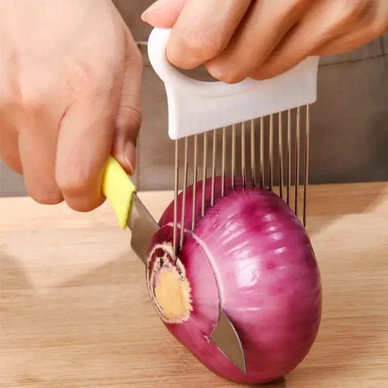 Colorful Onion Slicer with Stainless Steel Holder