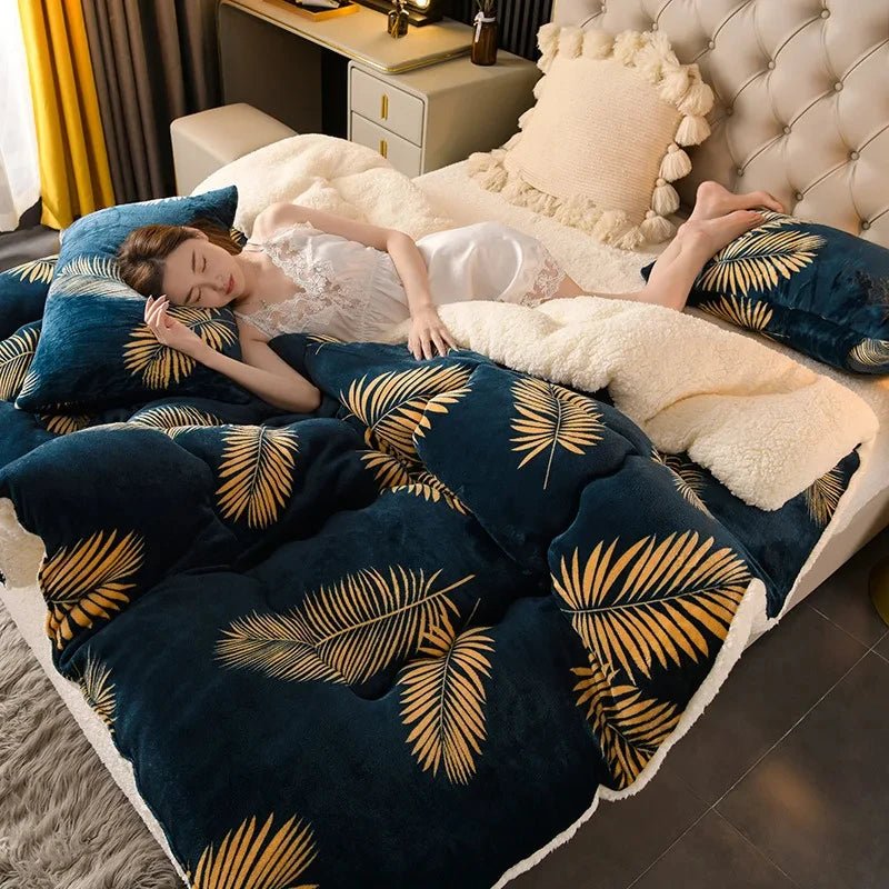 Thick Winter Flannel Fleece Blanket – Warm Floral Raschel Bed Cover for Cold Nights - Goodify Mart