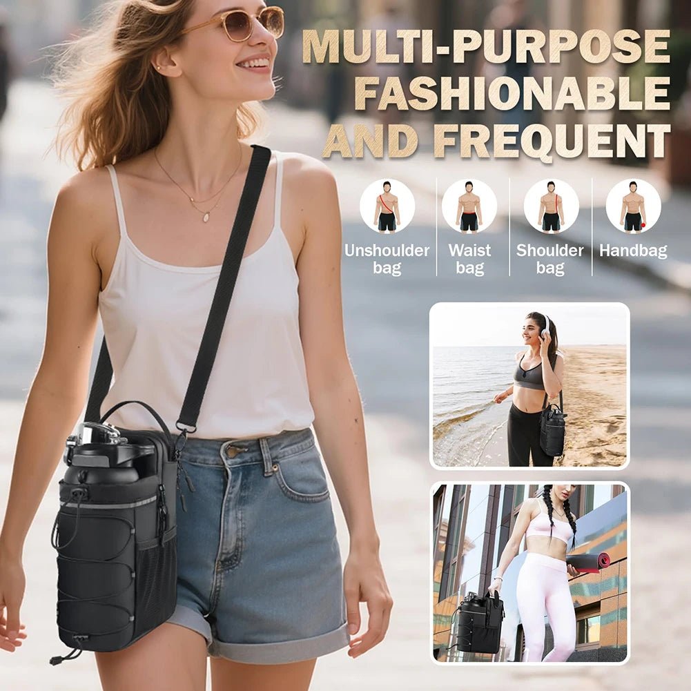 Magnetic Gym Water Bottle Bag – Crossbody Fitness Pouch with Bottle Holder & Phone Pocket - Goodify Mart