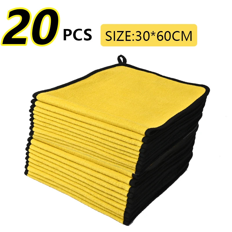 5–20 Pack Microfiber Car Cleaning Towels – Absorbent 30×30/30×60cm Cloths