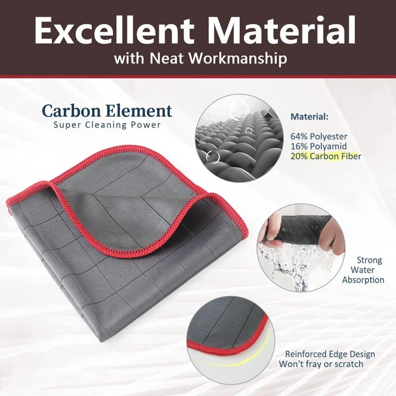 3-Pack Carbon Microfiber Cleaning Cloths – 40×50cm Low-Lint Glass & Kitchen Towels - Goodify Mart