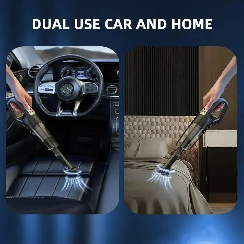 120W Cordless Handheld Car Vacuum – USB Rechargeable Cleaner With Washable Filter