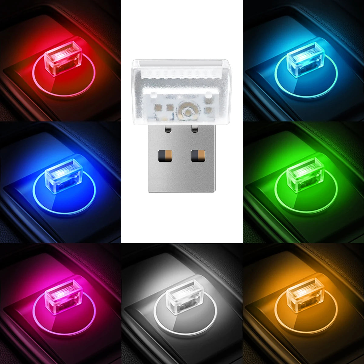 KEVANLY Mini USB LED Ambient Light – Plug-In Car & Computer Atmosphere Lamp in 5 Color Options