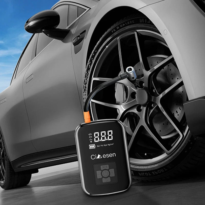 HELLOLEIBOO Portable Cordless Tire Inflator – 150 PSI Rechargeable Air Compressor for Car, Motorcycle & Bike