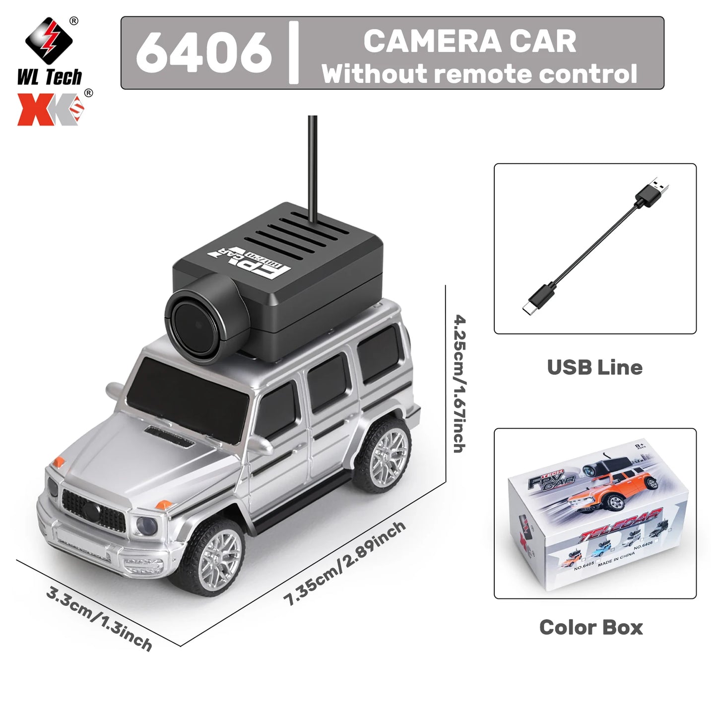 WLtoys 1/64 Mini RC Car with 720P FPV Camera Wifi APP Control 2.4G Reomte Contorl Racing Vehicle Toy for Children 6405 6406