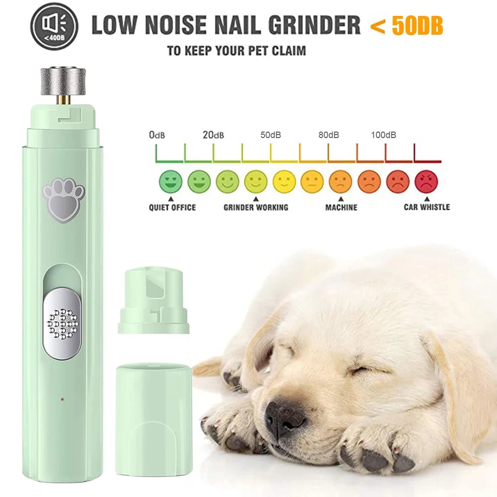 Shunmaii Electric Dog Nail Grinder – USB Rechargeable Pet Nail Trimmer with LED Light & 2 Speed Settings - Goodify Mart