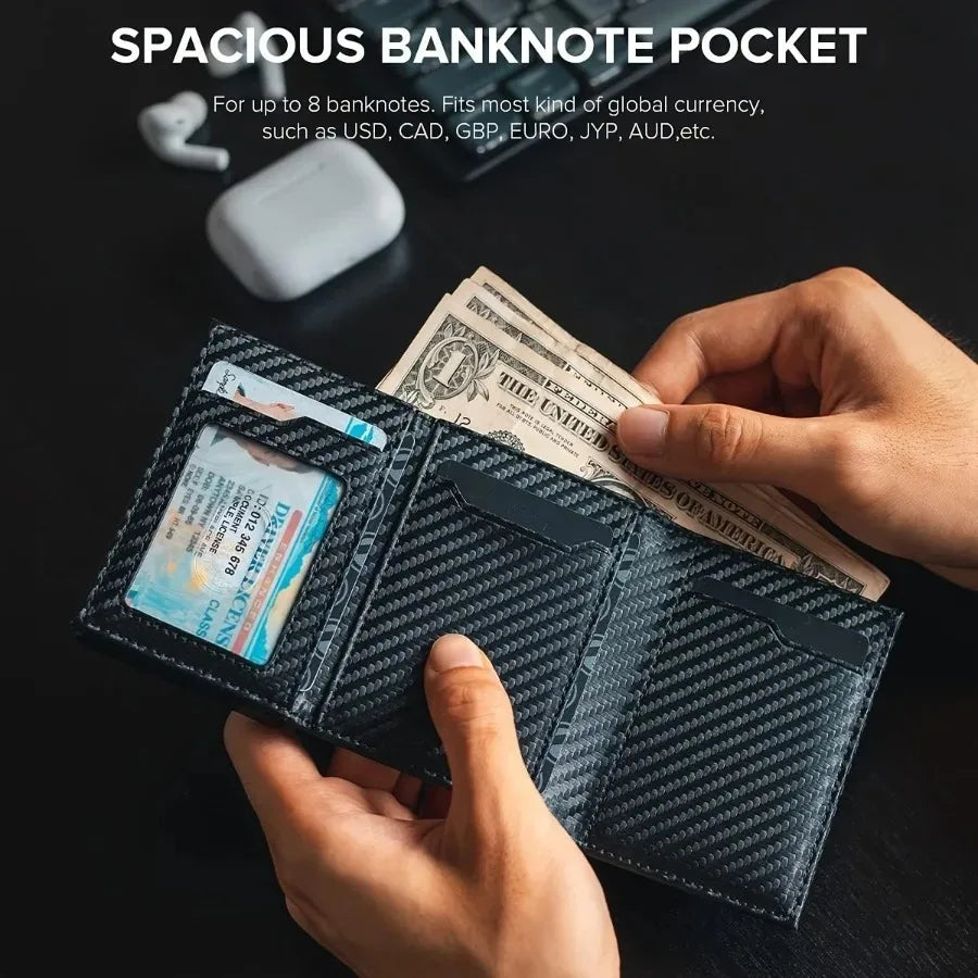 Pop-Up Card Holder Wallet With Zipper Coin Pocket – Slim RFID-Blocking Wallet