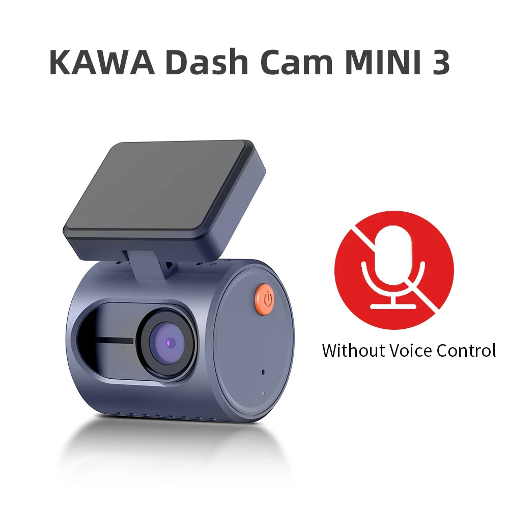 KAWA MINI 3 2K Dash Cam – Wi-Fi App, Night Vision, Voice Control & Parking Monitor