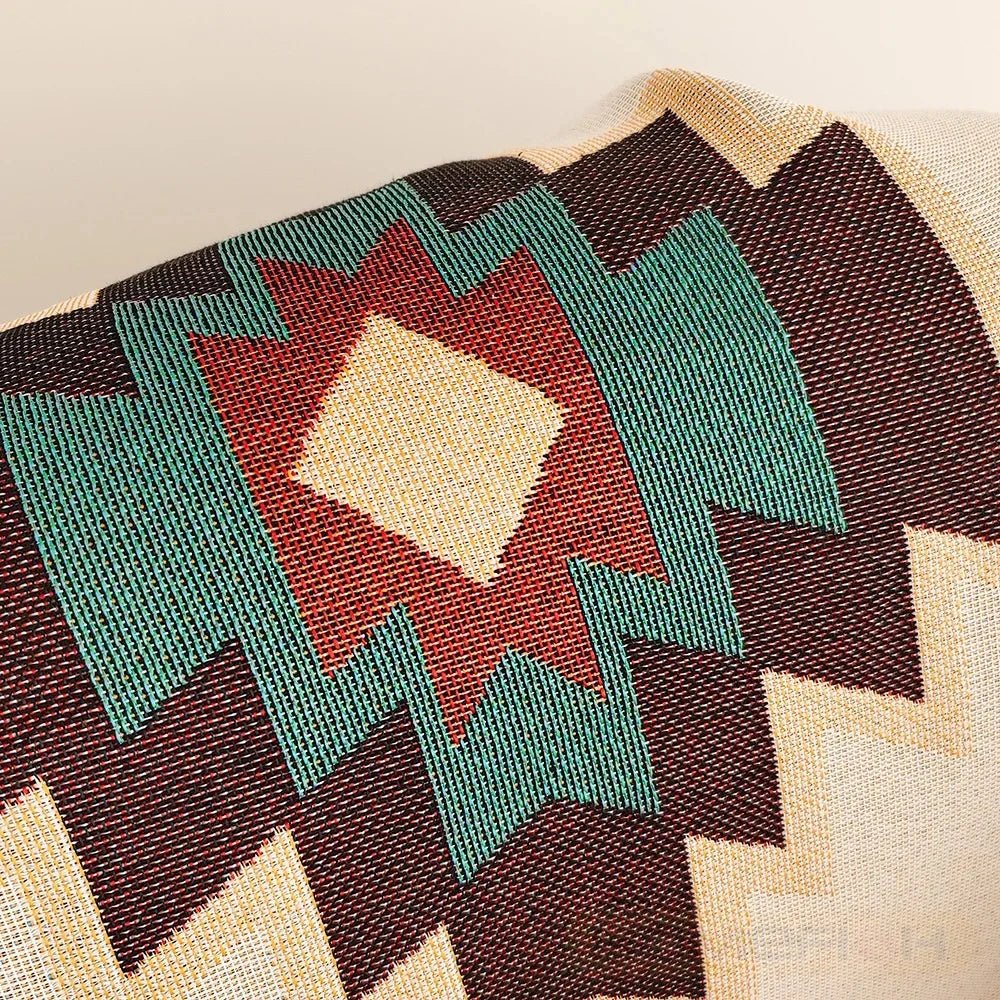Southwestern Geometric Woven Throw Blanket With Fringe – Boho Sofa, Bed and Picnic Tapestry - Goodify Mart