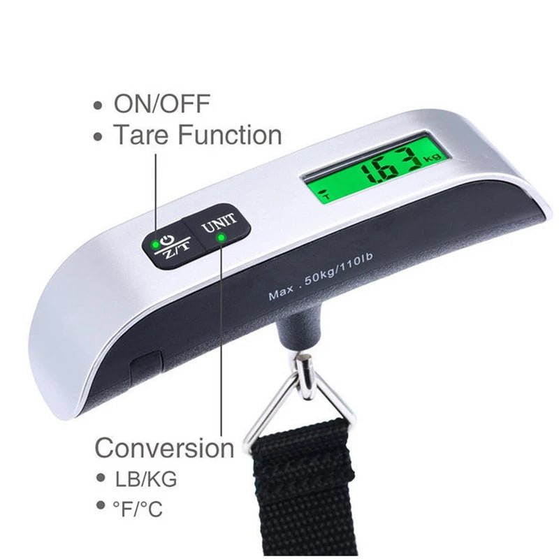 ZUIDID Digital Luggage Scale 50kg/110lb – Portable LCD Hanging Travel Weight Tool - Goodify Mart