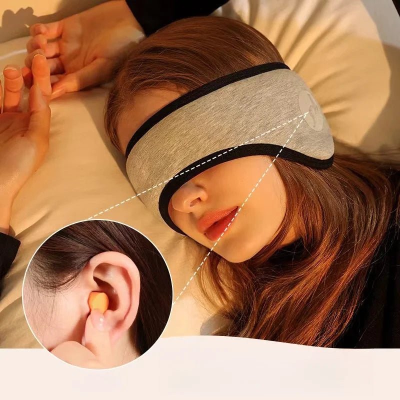 Adjustable Sleep Mask With Ear Covers – Light and Noise-Reducing Travel Eye Mask - Goodify Mart