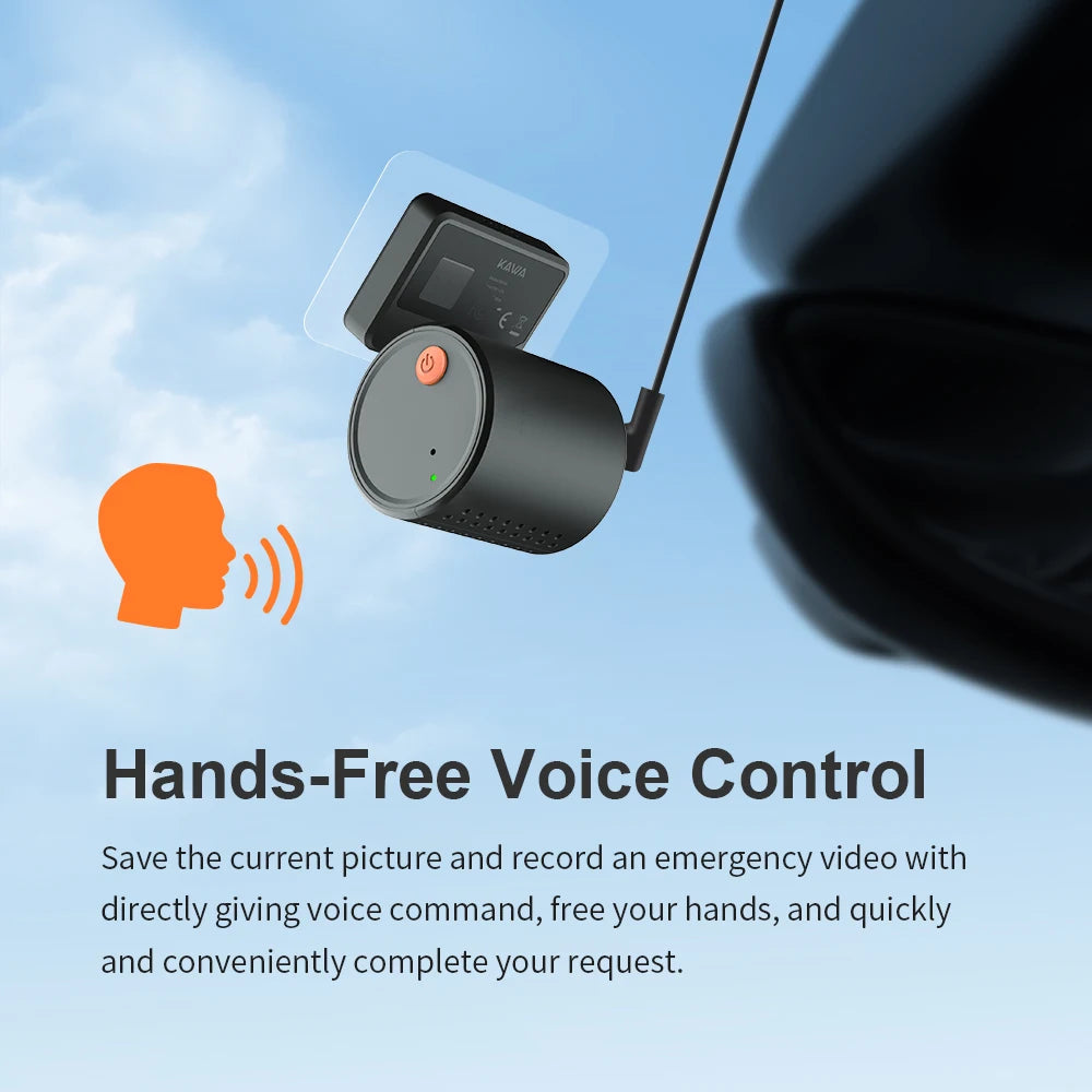 KAWA MINI 3 2K Dash Cam – Wi-Fi App, Night Vision, Voice Control & Parking Monitor