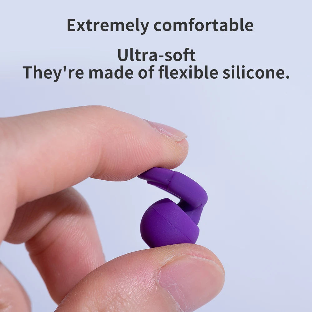 Reusable Silicone Noise-Reducing Earplugs – 4 Sizes for Sleep, Swimming and Travel