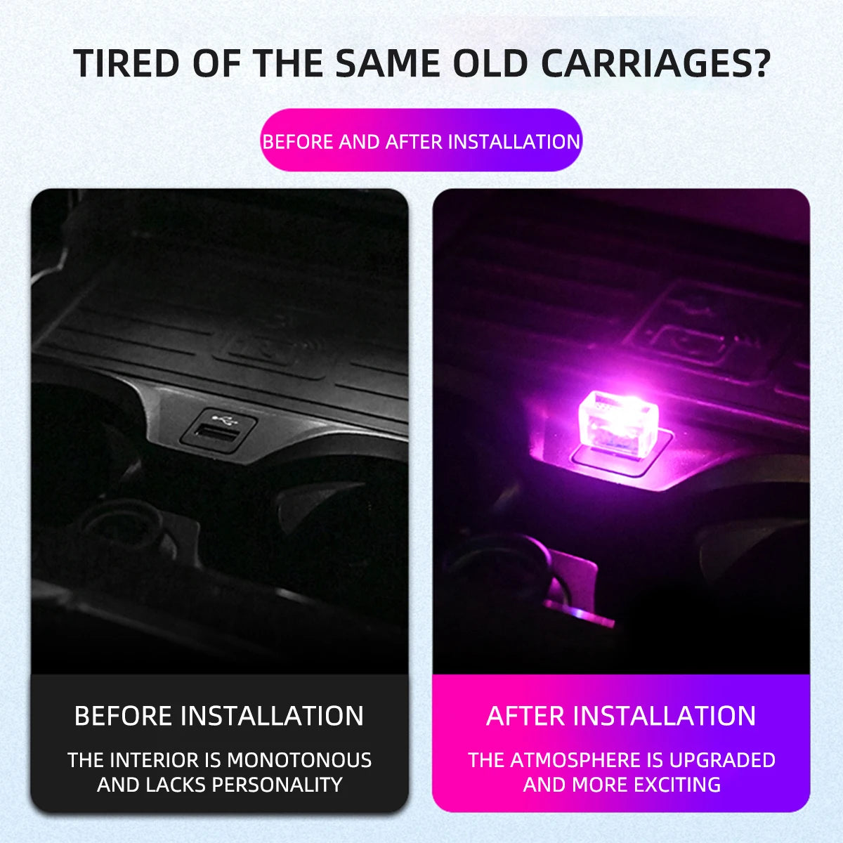 KEVANLY Mini USB LED Ambient Light – Plug-In Car & Computer Atmosphere Lamp in 5 Color Options