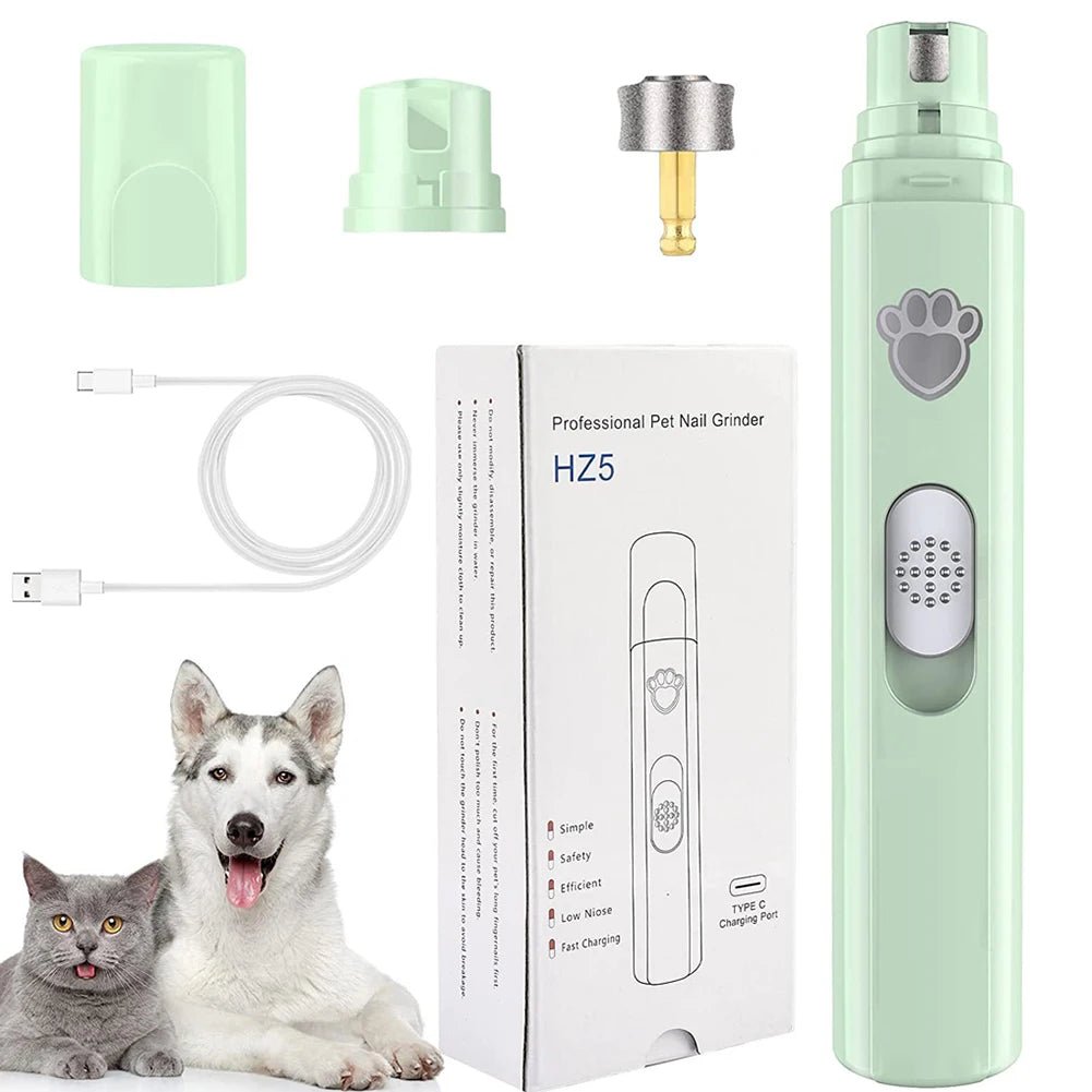 Shunmaii Electric Dog Nail Grinder – USB Rechargeable Pet Nail Trimmer with LED Light & 2 Speed Settings - Goodify Mart