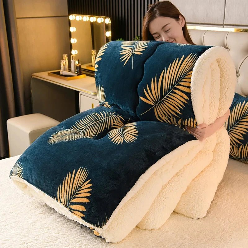 Thick Winter Flannel Fleece Blanket – Warm Floral Raschel Bed Cover for Cold Nights - Goodify Mart