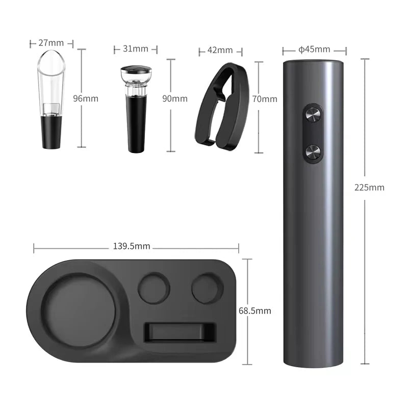 Electric Wine Opener Gift Set – Automatic Red Wine Bottle Opener with Stopper & Pourer