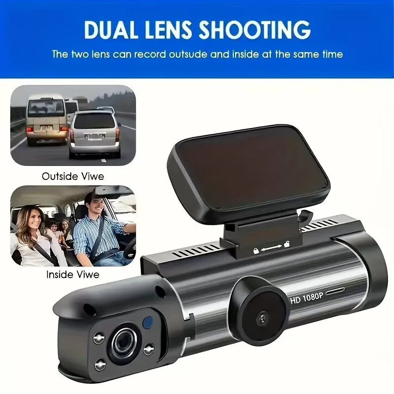 Focabo Dual Dash Cam 1080p – Front & Rear Car Camera With Night Vision and Loop Recording