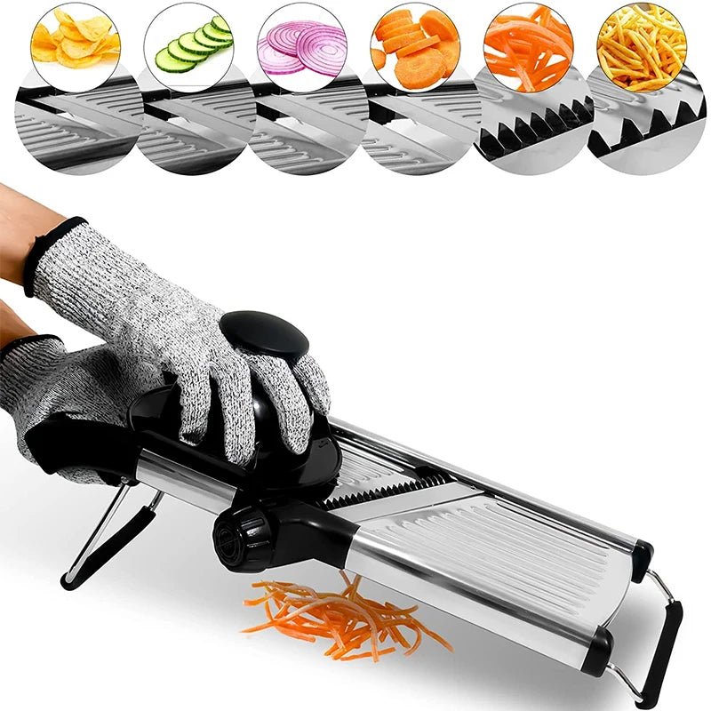 LMETJMA Adjustable Stainless Steel Mandoline Slicer – Model JT213 - Goodify Mart