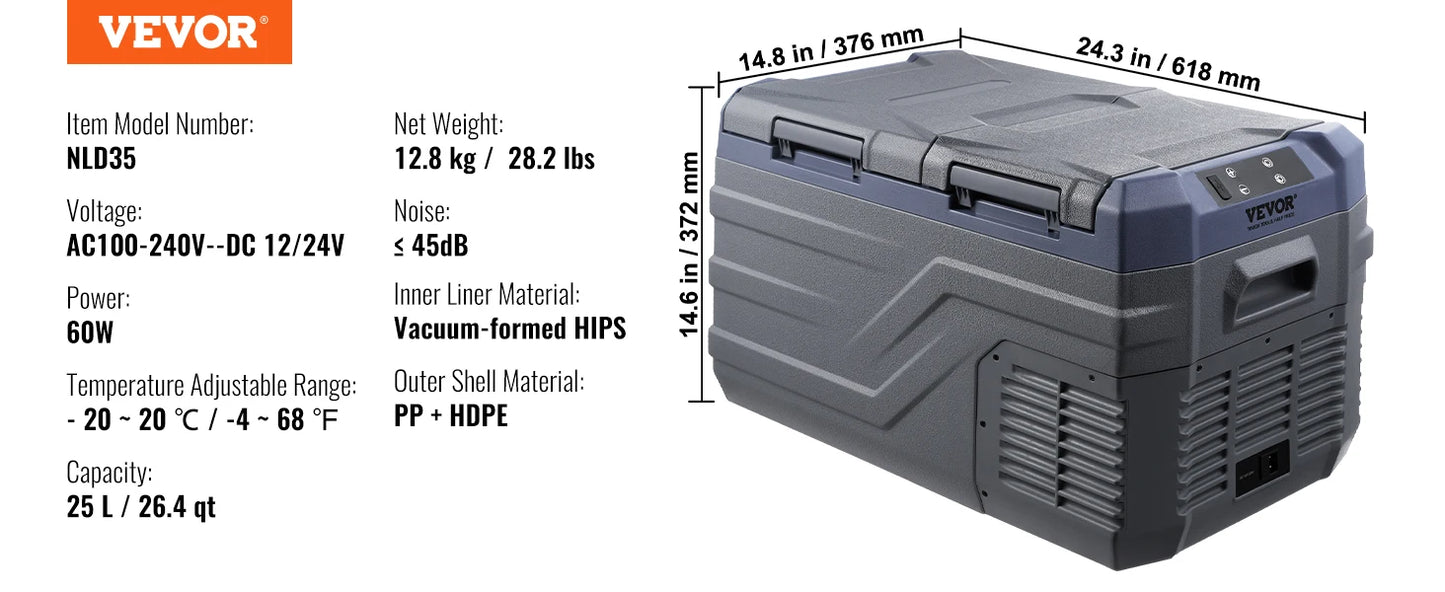 Portable Car Refrigerator Freezer – 8L–75L Single & Dual-Zone Compressor Cooler With Bluetooth