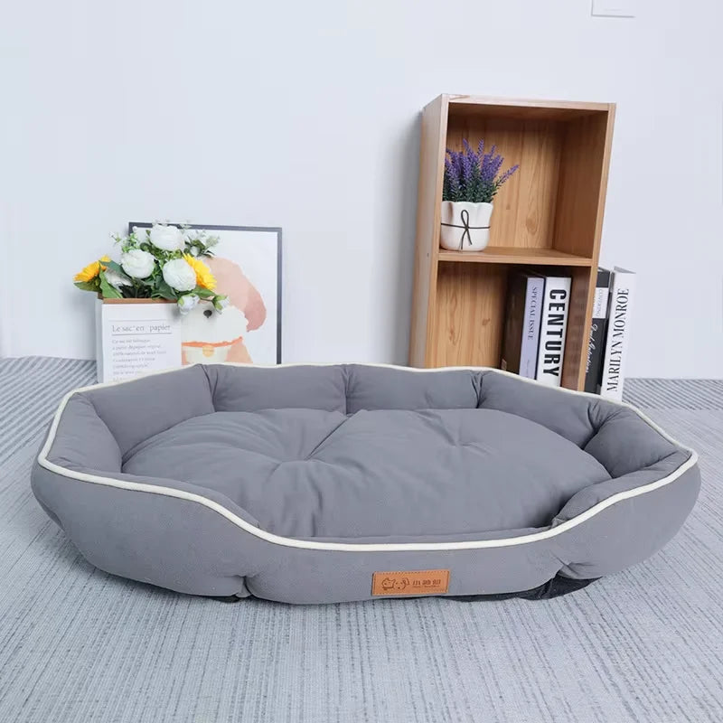 Large Corduroy Dog Sofa Bed – Warm Washable Cushion For Dogs & Cats