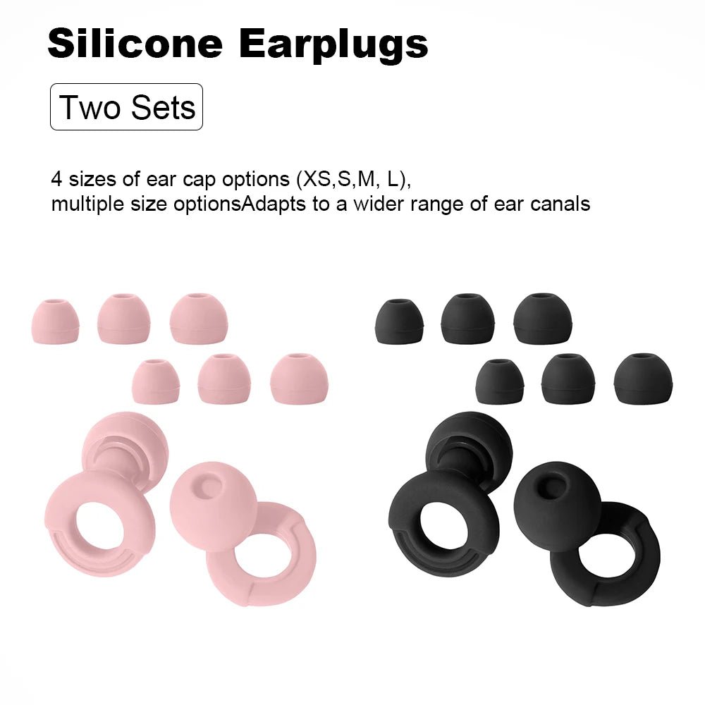 Reusable Silicone Noise-Reducing Earplugs – 4 Sizes for Sleep, Swimming and Travel - Goodify Mart