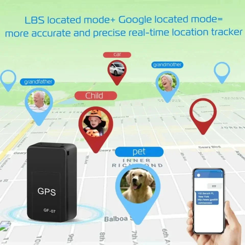 GF-07 Mini Magnetic Vehicle Locator – Compact SMS Position Tracker for Cars