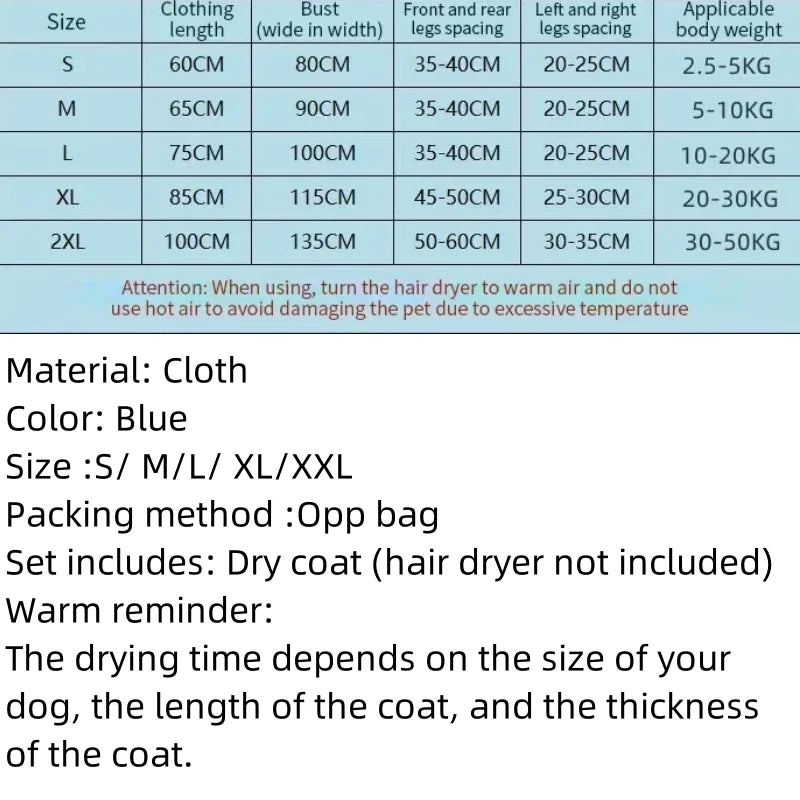 Portable Folding Dog Hair Dryer Bag – Efficient Pet Drying Blow Bag for Dogs & Cats