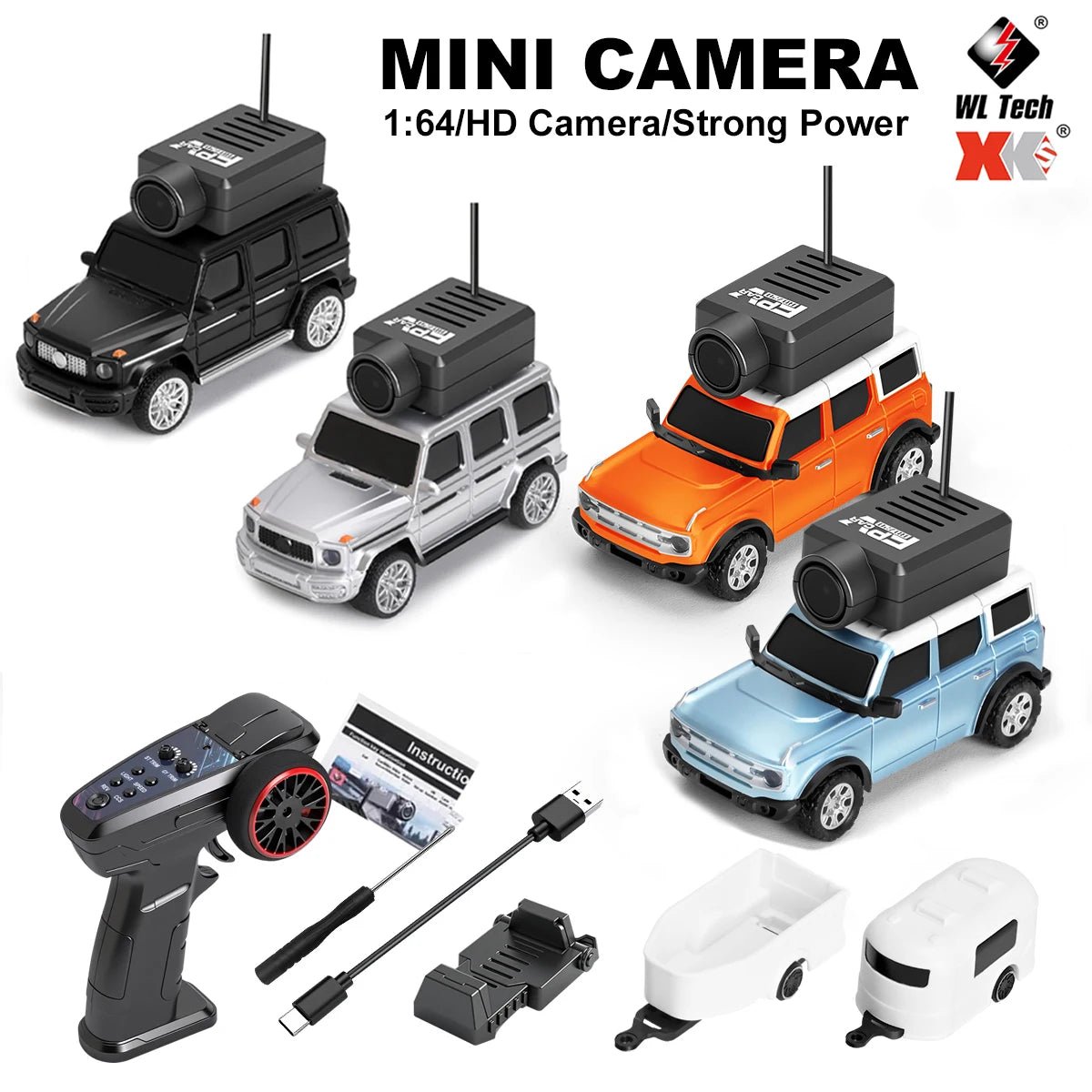 WLtoys 1/64 Mini RC Car with 720P FPV Camera Wifi APP Control 2.4G Reomte Contorl Racing Vehicle Toy for Children 6405 6406 - Goodify Mart