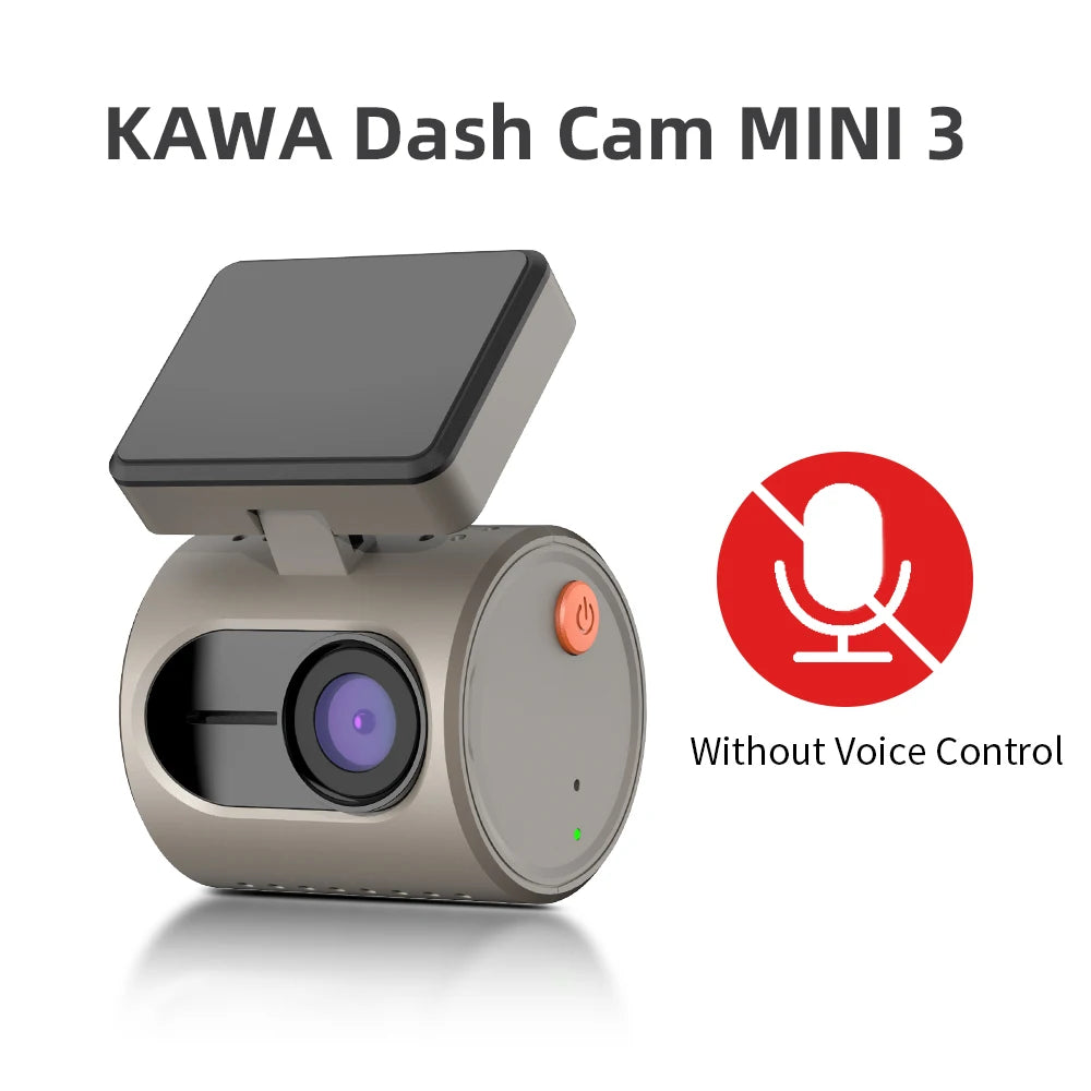 KAWA MINI 3 2K Dash Cam – Wi-Fi App, Night Vision, Voice Control & Parking Monitor