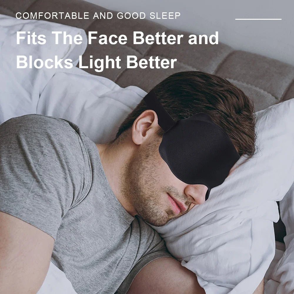 3D Contoured Blackout Sleep Mask – Soft Padded Eye Mask With Adjustable Strap - Goodify Mart