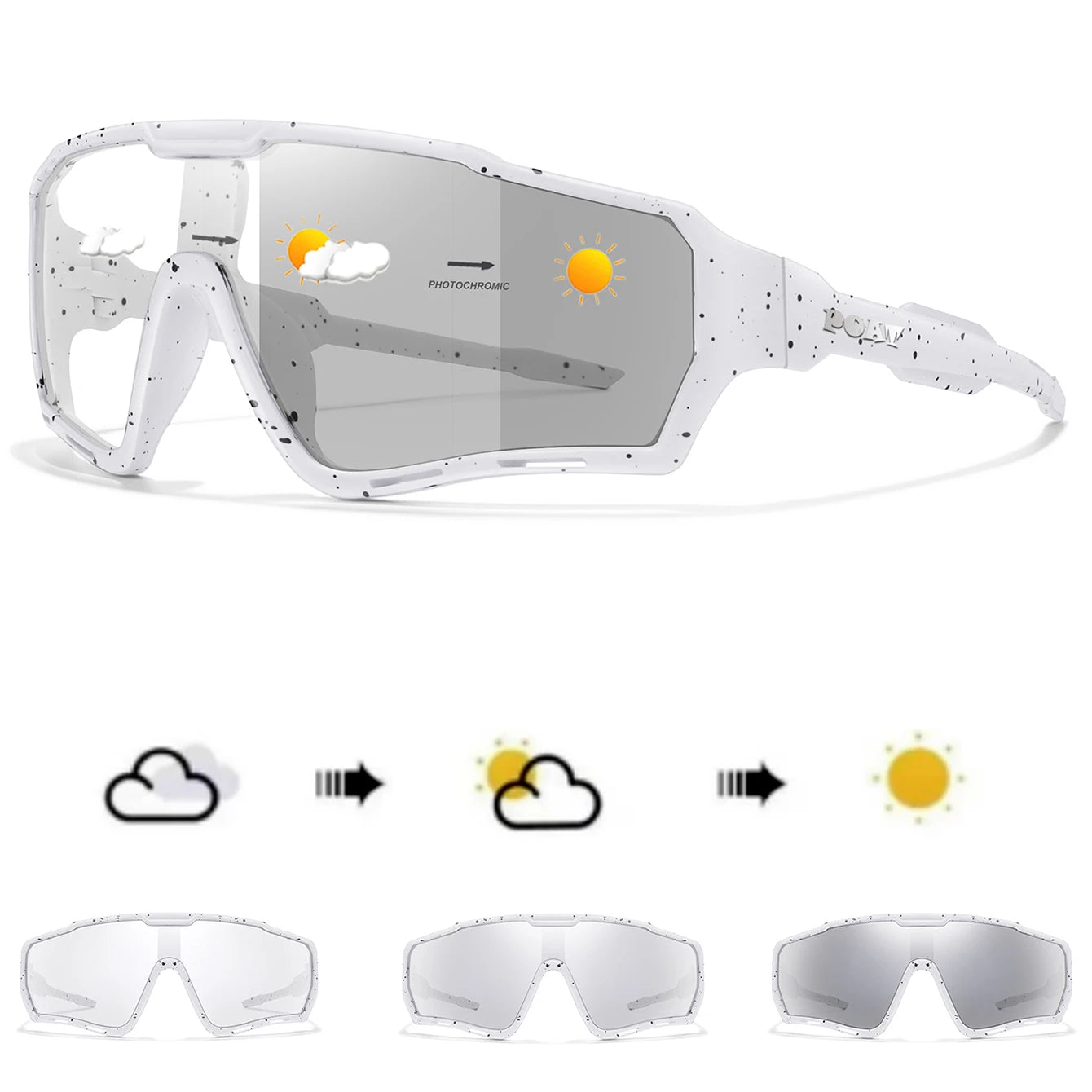 POAT Photochromic Cycling Sunglasses – UV400 MTB Bike Sports Glasses for Men & Women