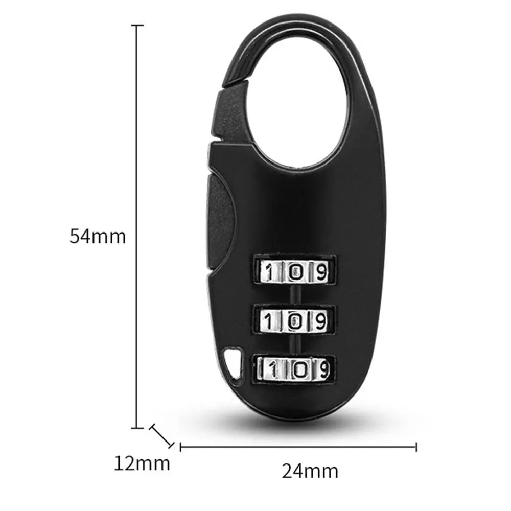 3-Digit Resettable Cable Lock – Mini Combination Padlock for Backpack Zippers and Luggage