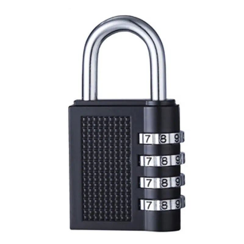 4-Digit Zinc Alloy Combination Padlock – Resettable Black Lock for Gym Lockers and Luggage - Goodify Mart